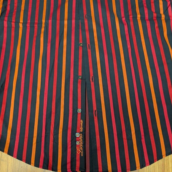 Luchiano Visconti Black Red Mens S Button up Shirt 2-Ply Mercerized Striped New - Picture 4 of 16